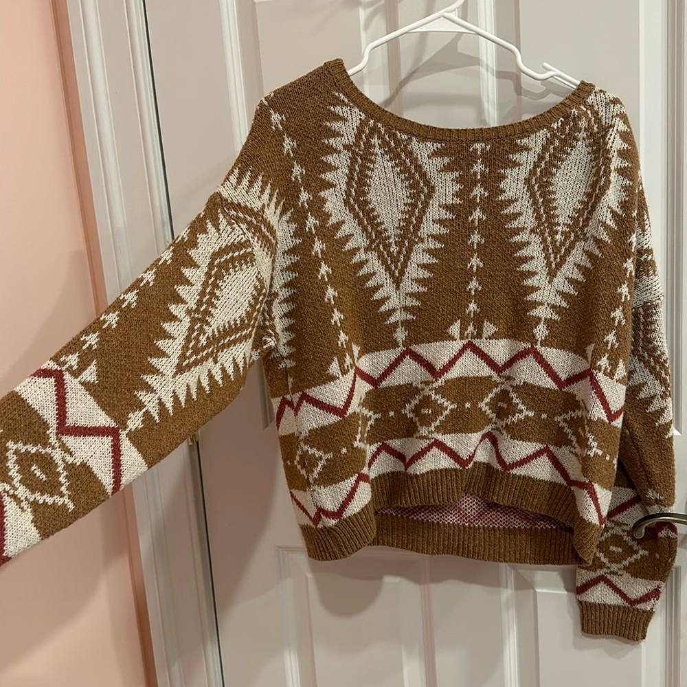 Pink lily western style sweater